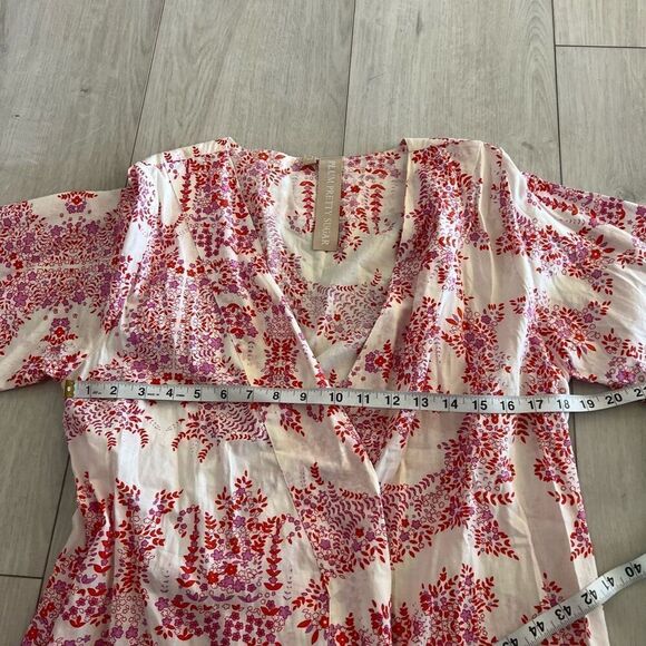 Plum Pretty Sugar XS Floral Paisley Pink Lightweight Cotton Belted Kimono Robe - Picture 3 of 6